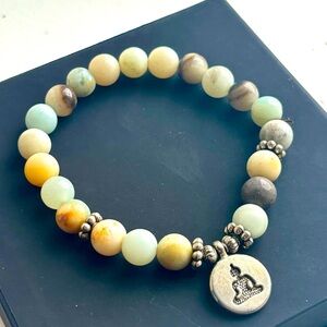Amazonite Yoga Buddha Charm Crystal Bracelet